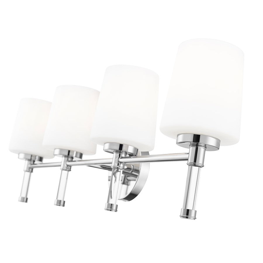 Z-Lite Henri 4 Light Vanity, Chrome /White Opal