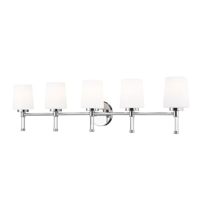 Z-Lite Henri 5 Light Vanity, Chrome /White Opal - 7700-5V-CH