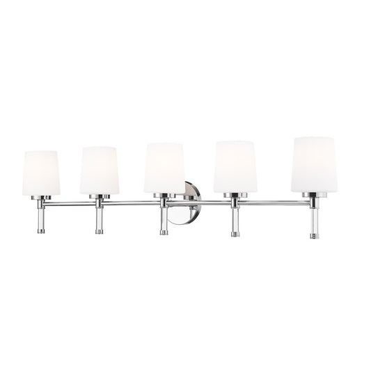 Z-Lite Henri 5 Light Vanity, Chrome /White Opal - 7700-5V-CH