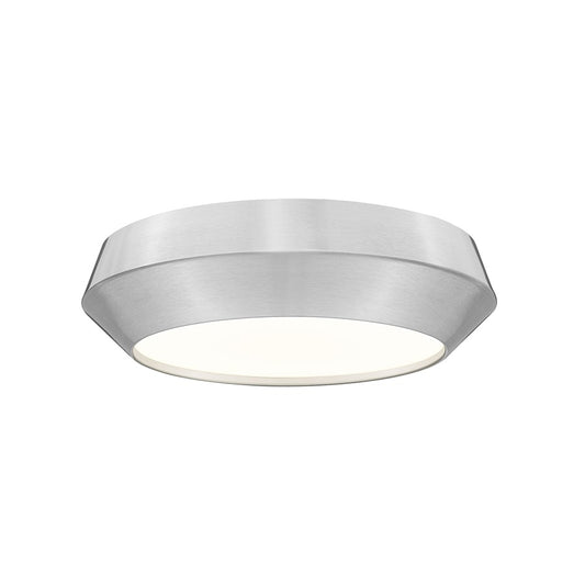 Z-Lite Quasars 1 Light 12" Flush Mount, Brushed Nickel/White - 7701F12-BN-LED