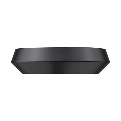 Z-Lite Quasars 1 Light 12" Flush Mount, Matte Black/White
