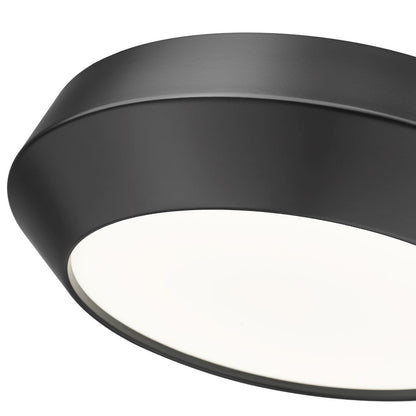 Z-Lite Quasars 1 Light 12" Flush Mount, Matte Black/White