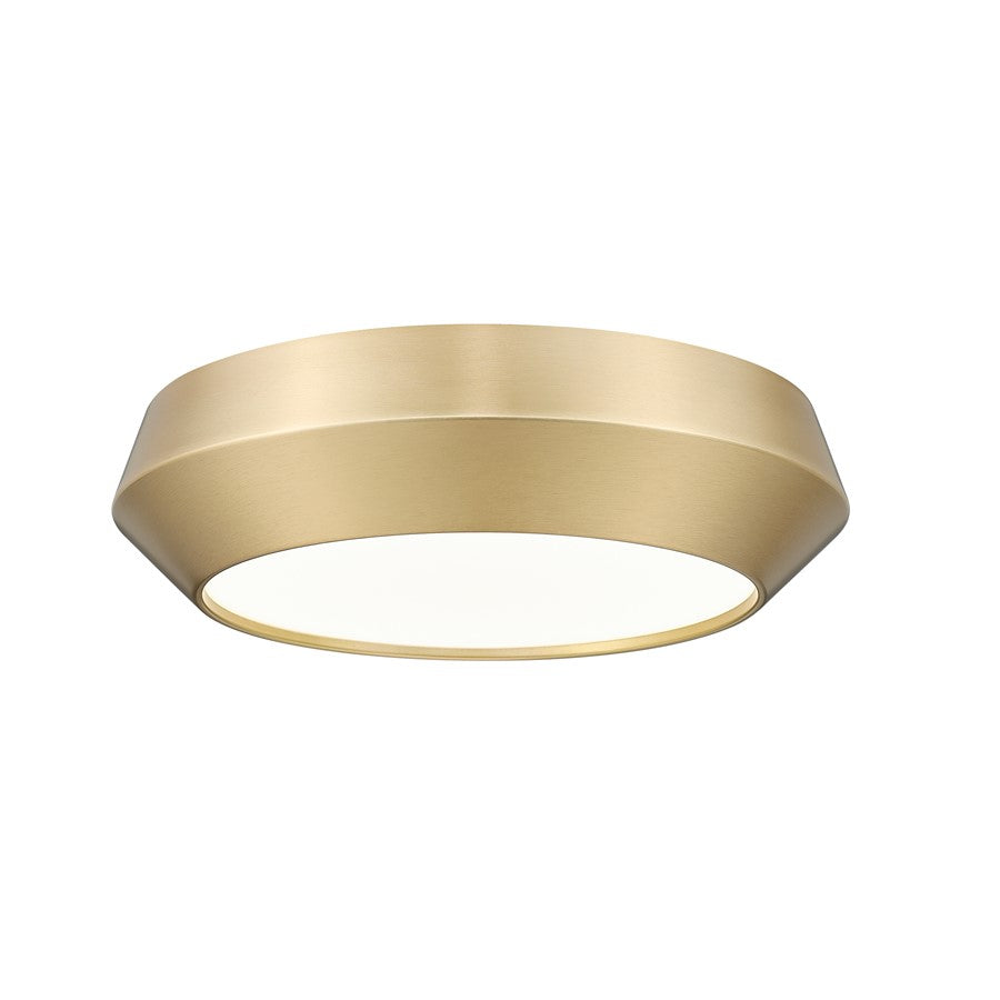 Z-Lite Quasars 1 Light 12" Flush Mount, Modern Gold/White - 7701F12-MGLD-LED