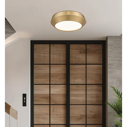 Z-Lite Quasars 1 Light 12" Flush Mount, Modern Gold/White