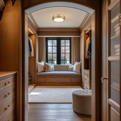 Z-Lite Quasars 1 Light 12" Flush Mount, Modern Gold/White