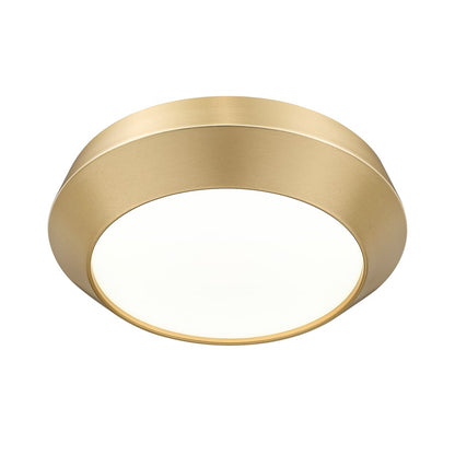 Z-Lite Quasars 1 Light 12" Flush Mount, Modern Gold/White
