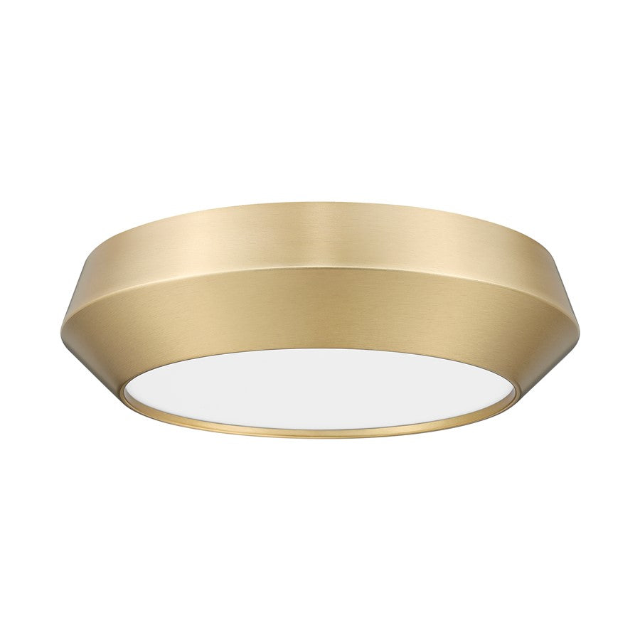 Z-Lite Quasars 1 Light 12" Flush Mount, Modern Gold/White