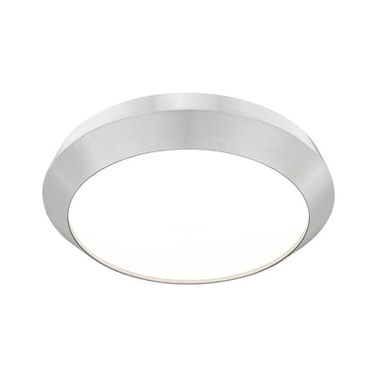 Z-Lite Quasars 1 Light 16" Flush Mount, Brushed Nickel/White