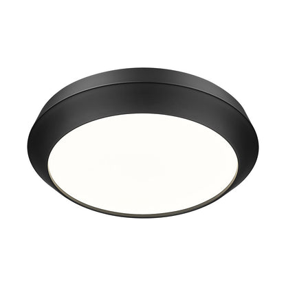 Z-Lite Quasars 1 Light 16" Flush Mount, Matte Black/White