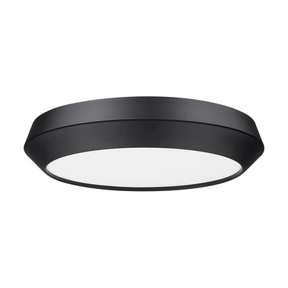 Z-Lite Quasars 1 Light 16" Flush Mount, Matte Black/White
