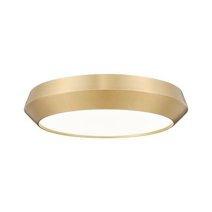 Z-Lite Quasars 1 Light 16" Flush Mount, Modern Gold/White - 7701F16-MGLD-LED