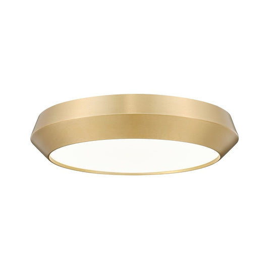 Z-Lite Quasars 1 Light 16" Flush Mount, Modern Gold/White - 7701F16-MGLD-LED
