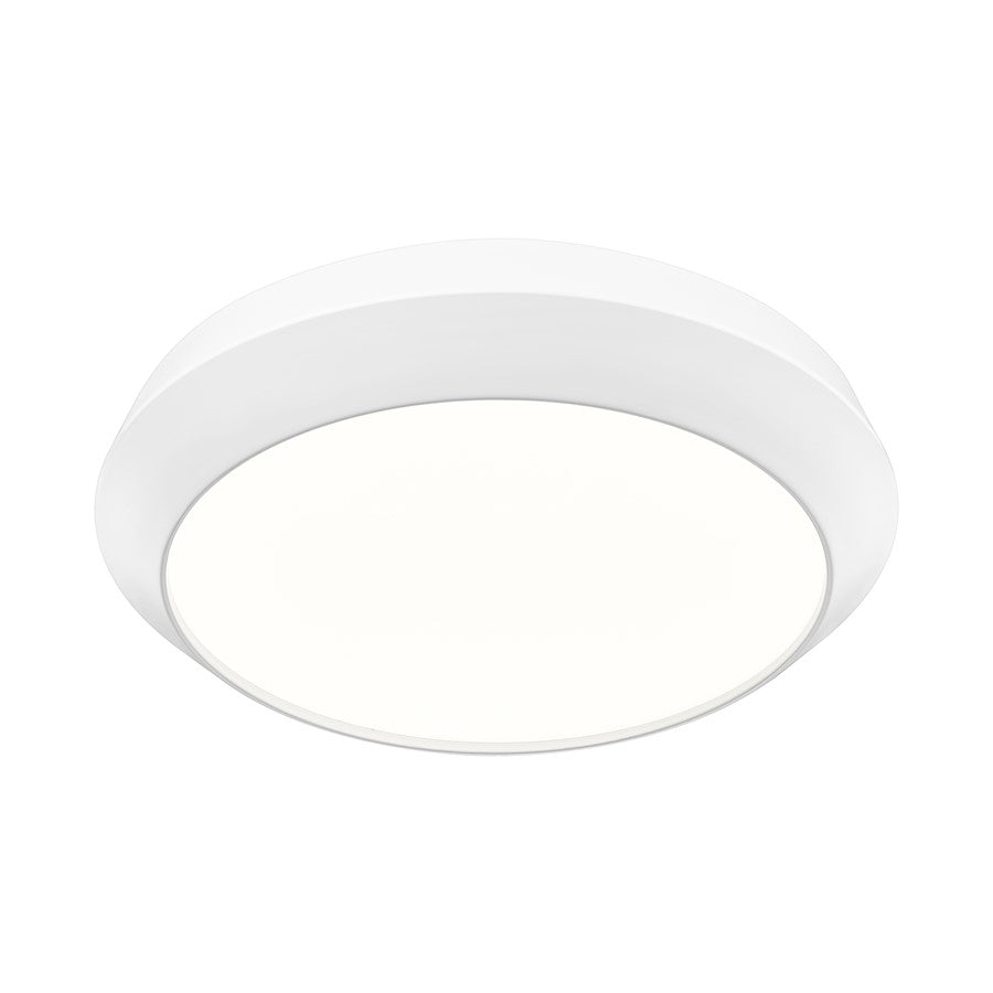 Z-Lite Quasars 1 Light 16" Flush Mount, Matte White/White