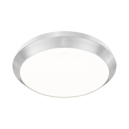 Z-Lite Quasars 1 Light 20" Flush Mount, Brushed Nickel/White