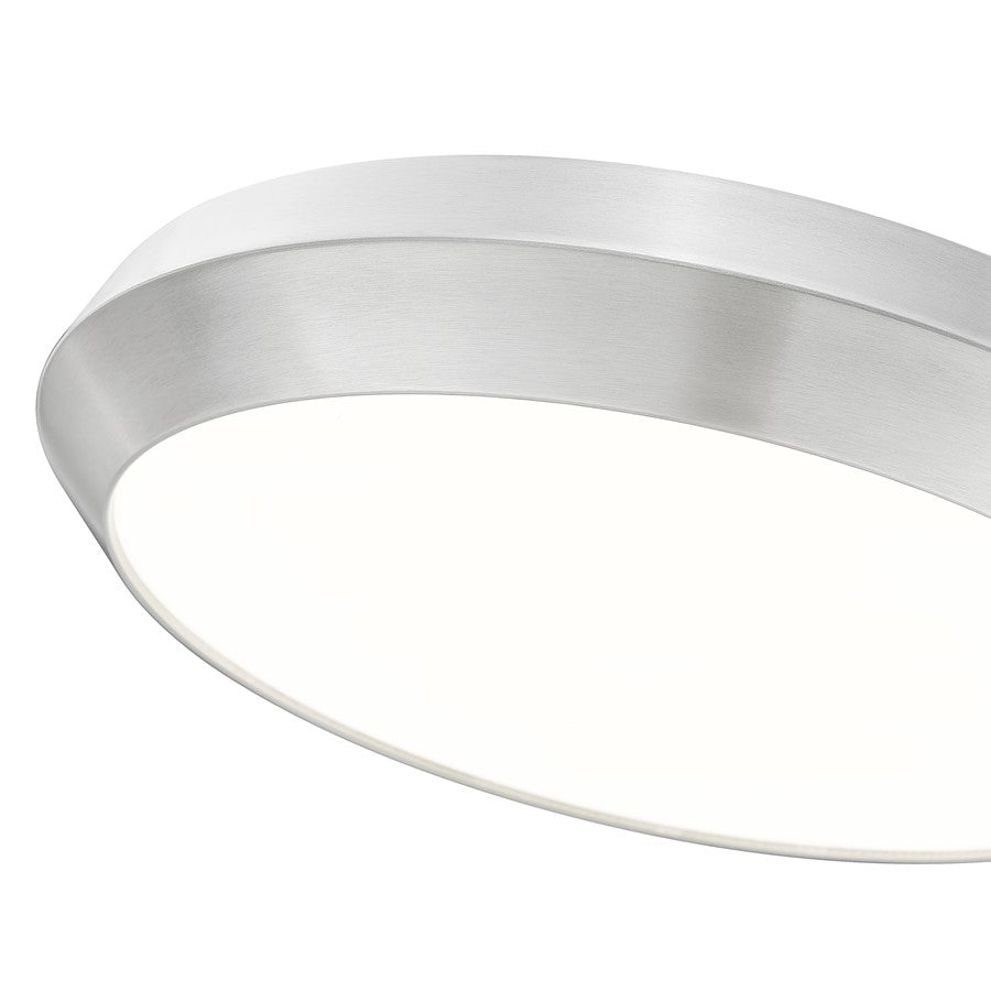 Z-Lite Quasars 1 Light 20" Flush Mount, Brushed Nickel/White