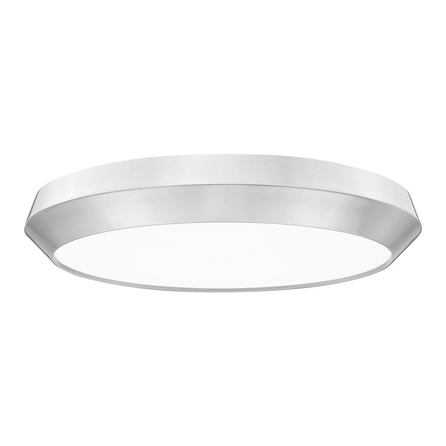 Z-Lite Quasars 1 Light 20" Flush Mount, Brushed Nickel/White