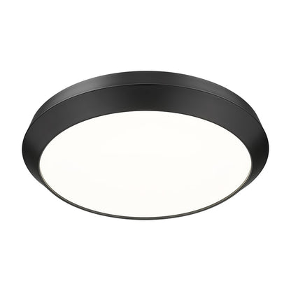 Z-Lite Quasars 1 Light 20" Flush Mount, Matte Black/White