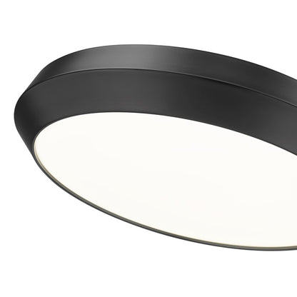 Z-Lite Quasars 1 Light 20" Flush Mount, Matte Black/White