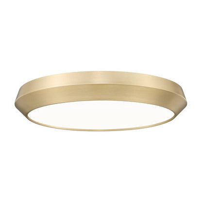 Z-Lite Quasars 1 Light 20" Flush Mount, Modern Gold/White - 7701F20-MGLD-LED