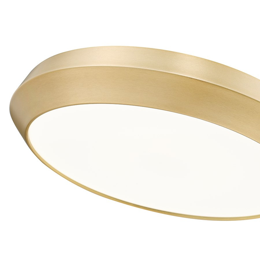 Z-Lite Quasars 1 Light 20" Flush Mount, Modern Gold/White