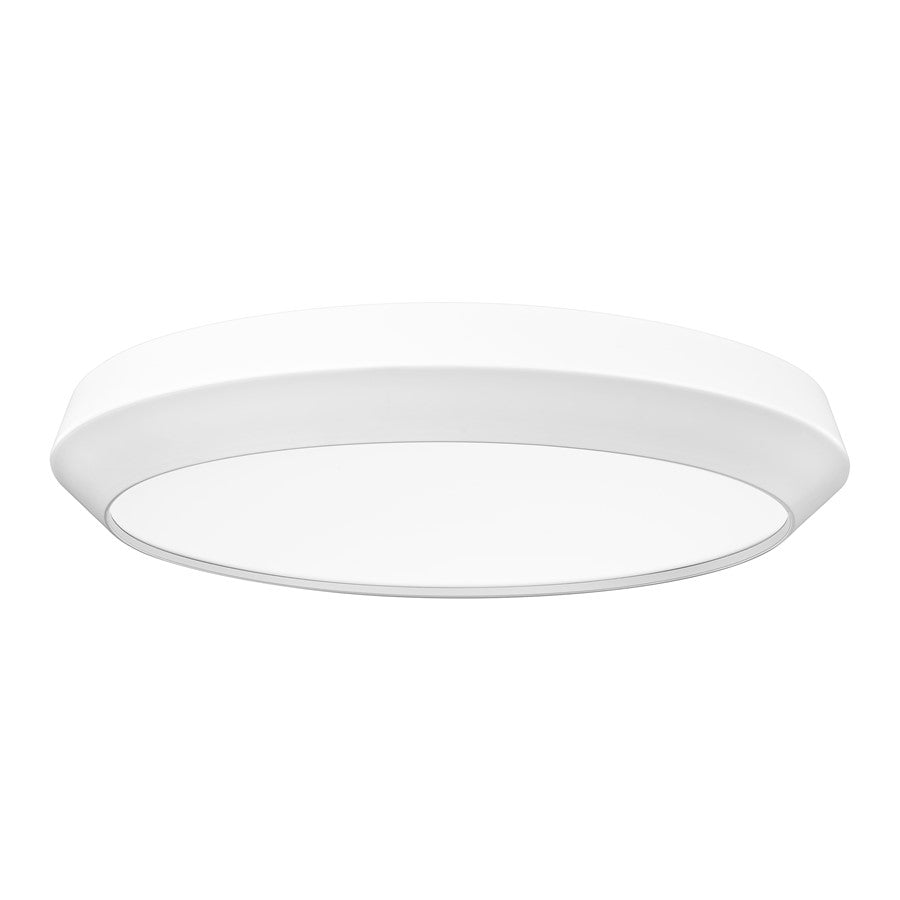 Z-Lite Quasars 1 Light 20" Flush Mount, Matte White/White