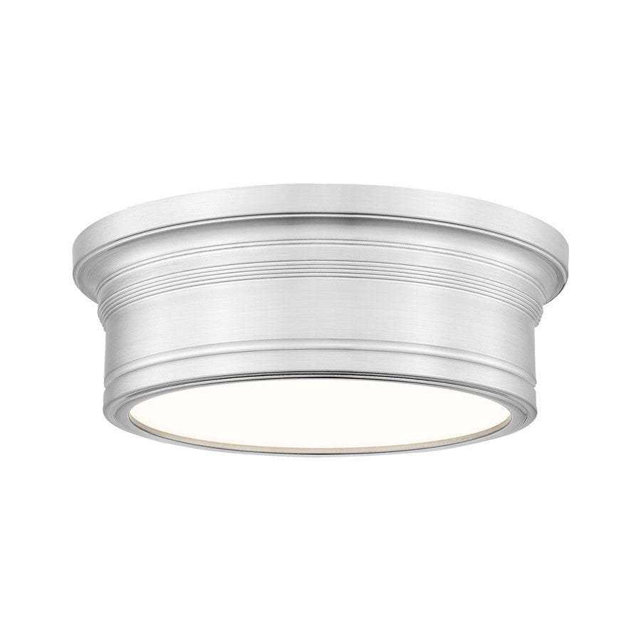 Z-Lite Bentley 1 Light 12" Flush Mount, Brushed Nickel/White - 7702F12-BN-LED