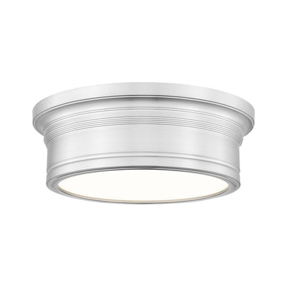 Z-Lite Bentley 1 Light 12" Flush Mount, Brushed Nickel/White - 7702F12-BN-LED
