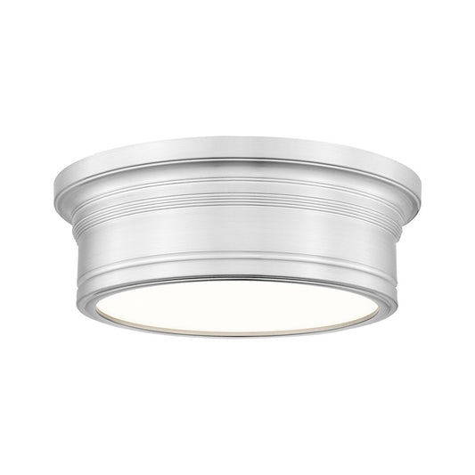 Z-Lite Bentley 1 Light 12" Flush Mount, Brushed Nickel/White - 7702F12-BN-LED