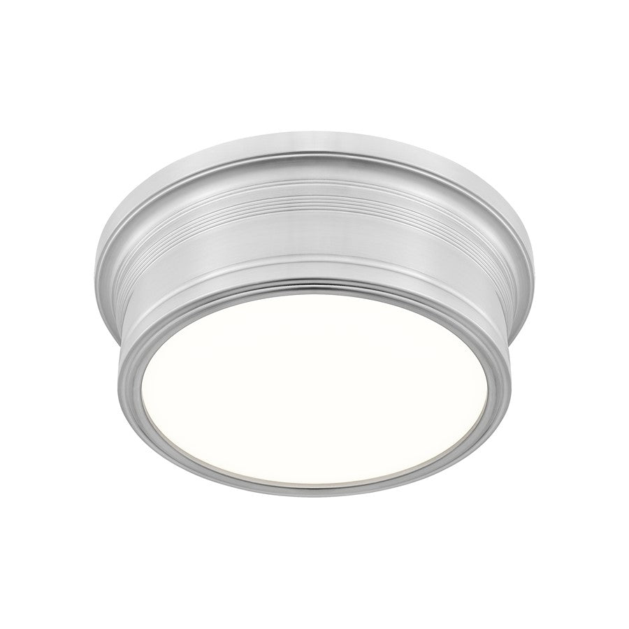 Z-Lite Bentley 1 Light 12" Flush Mount, Brushed Nickel/White