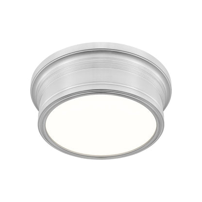Z-Lite Bentley 1 Light 12" Flush Mount, Brushed Nickel/White