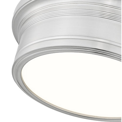 Z-Lite Bentley 1 Light 12" Flush Mount, Brushed Nickel/White