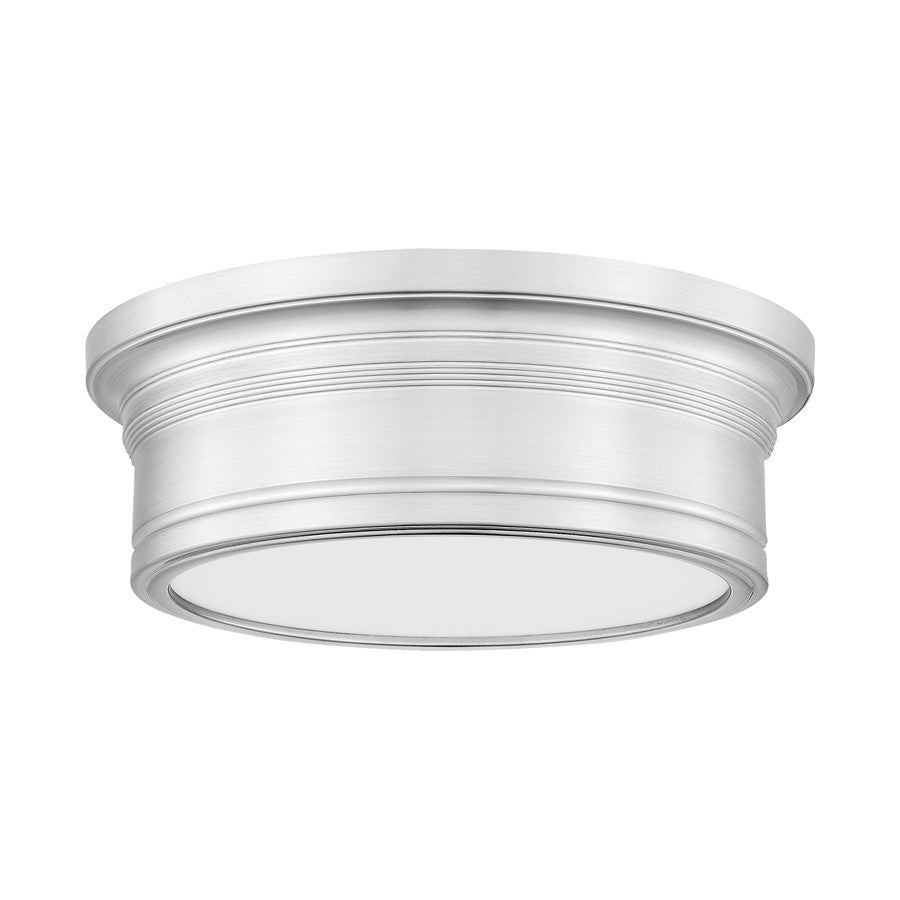 Z-Lite Bentley 1 Light 12" Flush Mount, Brushed Nickel/White