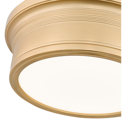 Z-Lite Bentley 1 Light 12" Flush Mount, Modern Gold/White