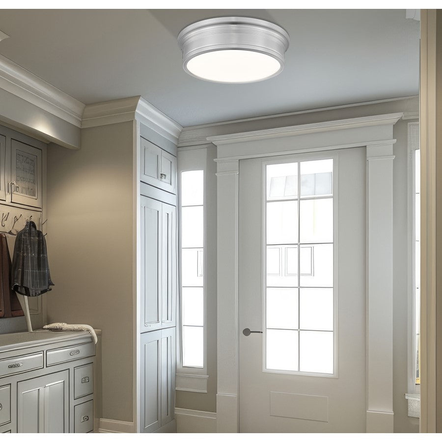 Z-Lite Bentley 1 Light 16" Flush Mount, Brushed Nickel/White