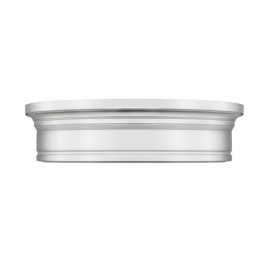 Z-Lite Bentley 1 Light 16" Flush Mount, Brushed Nickel/White