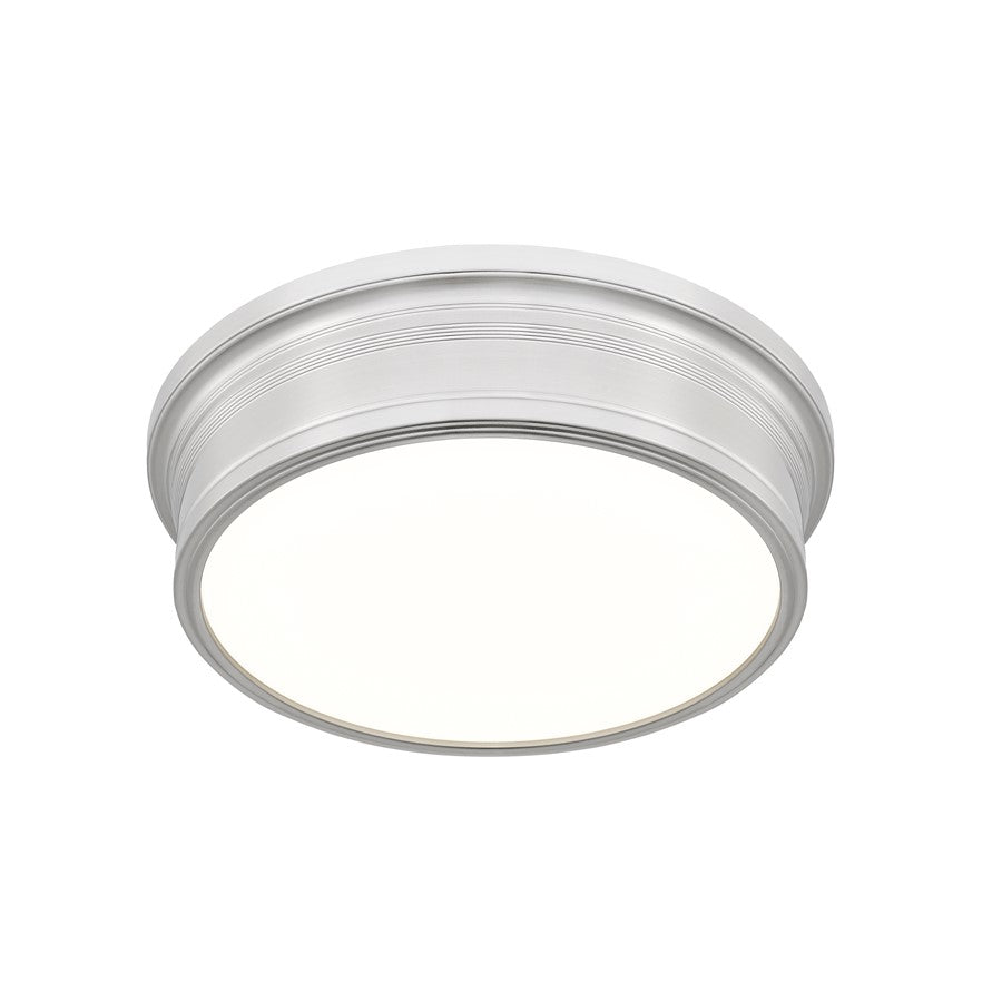 Z-Lite Bentley 1 Light 16" Flush Mount, Brushed Nickel/White