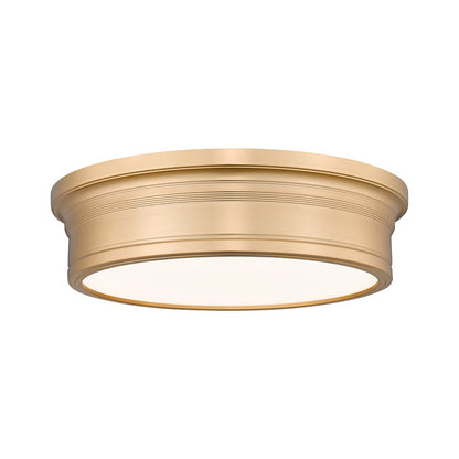 Z-Lite Bentley 1 Light 16" Flush Mount, Modern Gold/White - 7702F16-MGLD-LED
