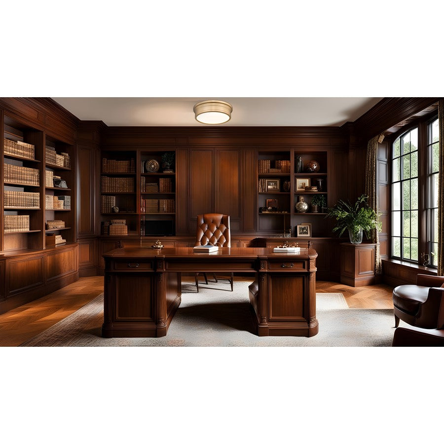 Z-Lite Bentley 1 Light 16" Flush Mount, Modern Gold/White