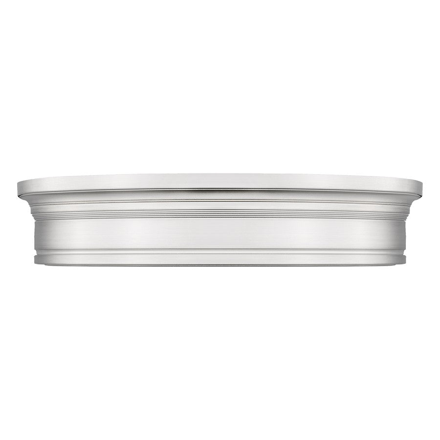 Z-Lite Bentley 1 Light 20" Flush Mount, Brushed Nickel/White