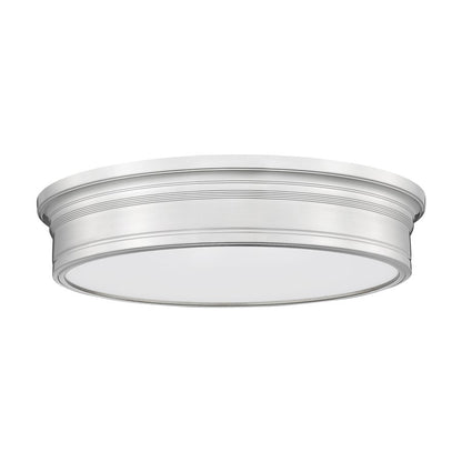 Z-Lite Bentley 1 Light 20" Flush Mount, Brushed Nickel/White