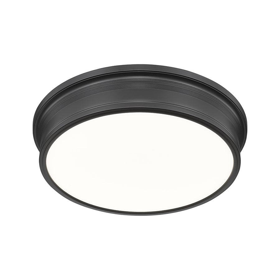 Z-Lite Bentley 1 Light 20" Flush Mount, Matte Black/White