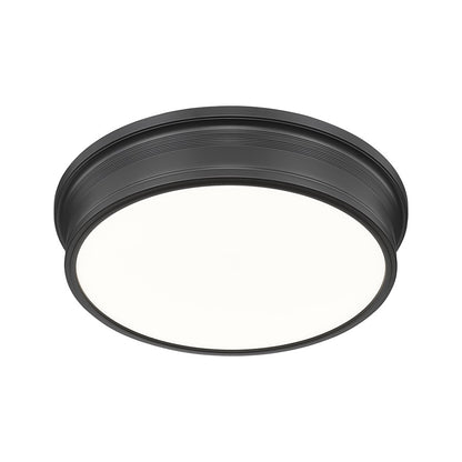 Z-Lite Bentley 1 Light 20" Flush Mount, Matte Black/White