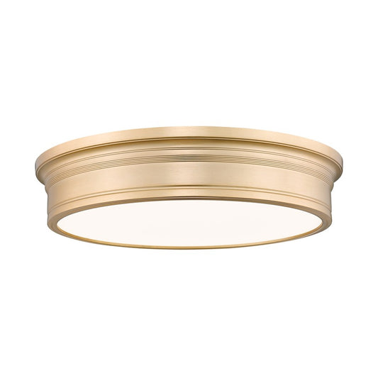 Z-Lite Bentley 1 Light 20" Flush Mount, Modern Gold/White - 7702F20-MGLD-LED