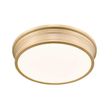 Z-Lite Bentley 1 Light 20" Flush Mount, Modern Gold/White