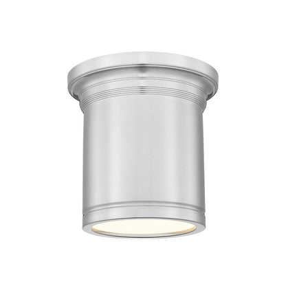 Z-Lite Bentley 1 Light 8" Flush Mount, Brushed Nickel/White - 7702F8-BN-LED
