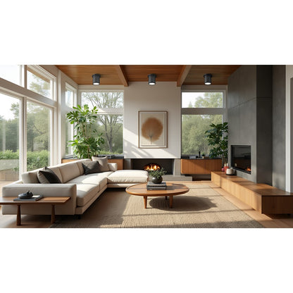 Z-Lite Bentley 1 Light 8" Flush Mount, Matte Black/White