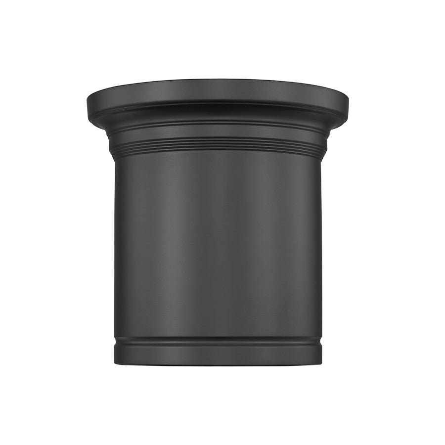 Z-Lite Bentley 1 Light 8" Flush Mount, Matte Black/White