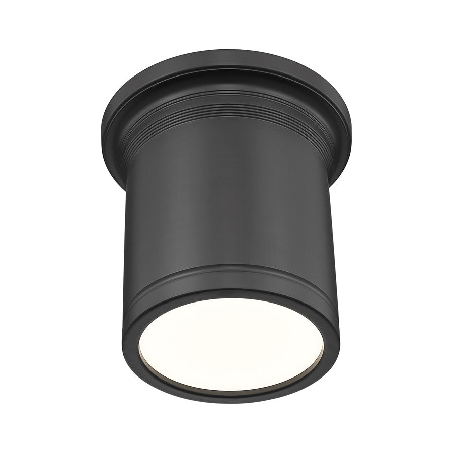 Z-Lite Bentley 1 Light 8" Flush Mount, Matte Black/White