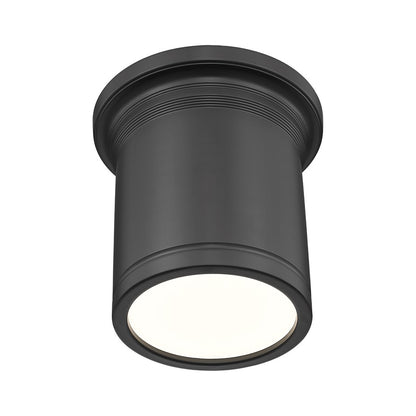 Z-Lite Bentley 1 Light 8" Flush Mount, Matte Black/White