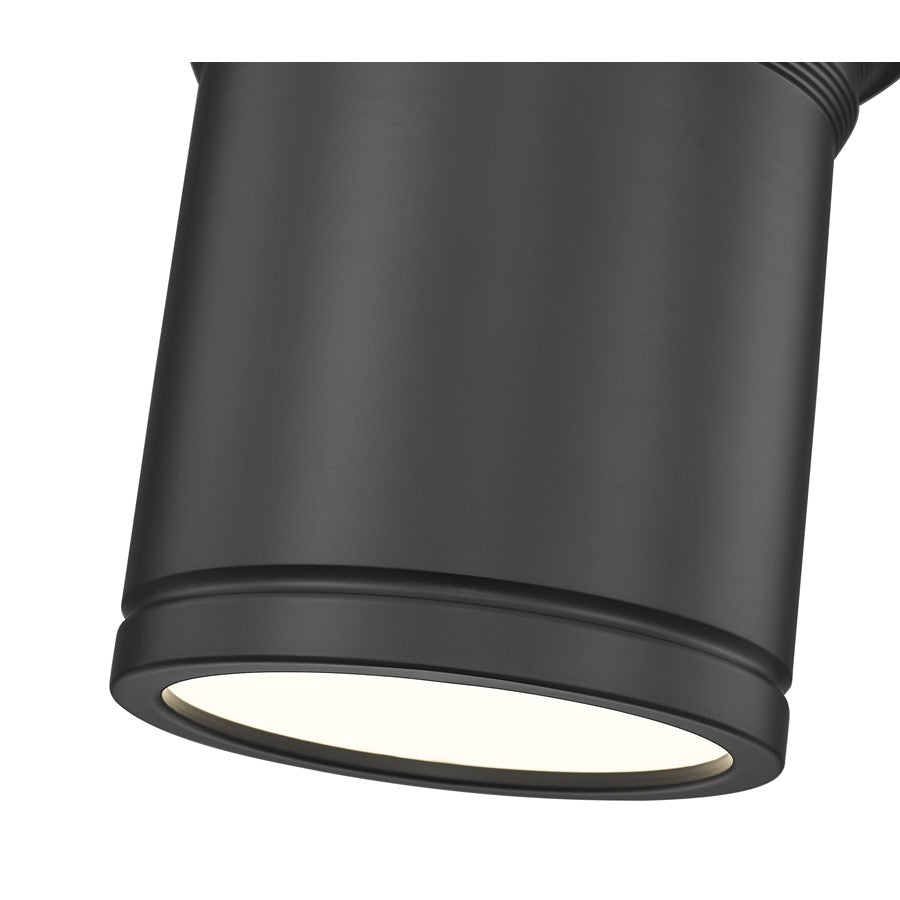 Z-Lite Bentley 1 Light 8" Flush Mount, Matte Black/White
